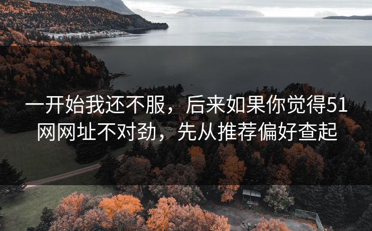 一开始我还不服，后来如果你觉得51网网址不对劲，先从推荐偏好查起