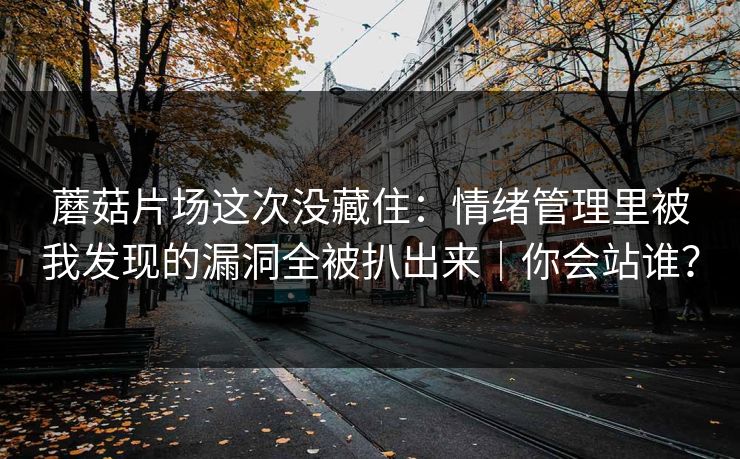 蘑菇片场这次没藏住：情绪管理里被我发现的漏洞全被扒出来｜你会站谁？