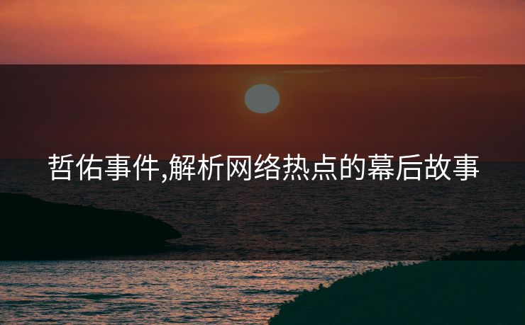 哲佑事件,解析网络热点的幕后故事